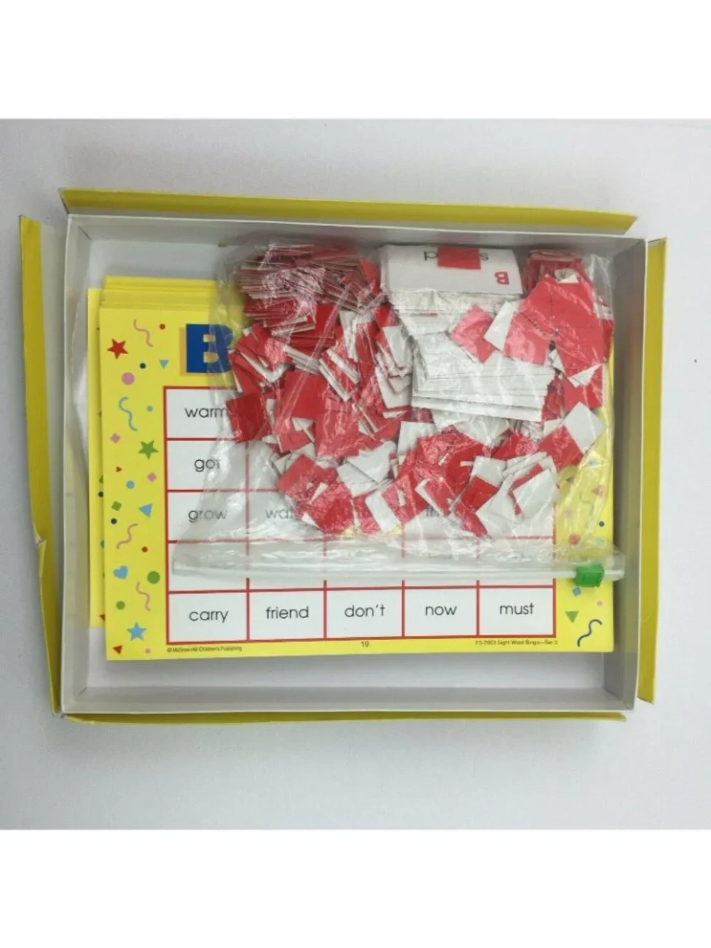 McGraw-Hill BINGO Card Game Sight Word Challenge Classroom Calling Cards Markers